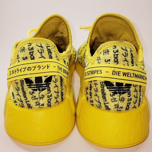 Adidas NMD R1 V2 All Over Print Bright Yellow Black - Picture 3 of 5